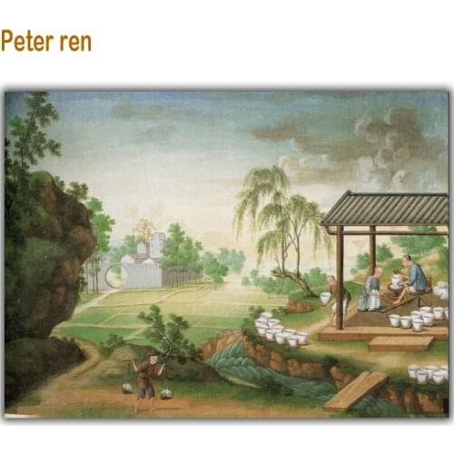 Peter ren Diy Diamond painting Cross stitch kit Diamond embroidery Landscape Cabin Pavilion 3D square Diamond Mosaic Full