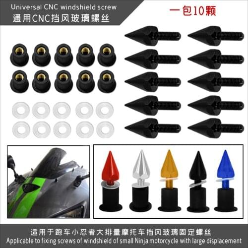 Pack of 10 M5 Universal Motorcycle Windscreen Windshield Bolts Screws Kit