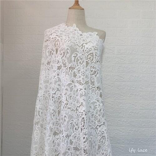 Low Price High quality African embroidery off white french Guipure Lace fabric Garment cloth DIY sewing material fabric lace