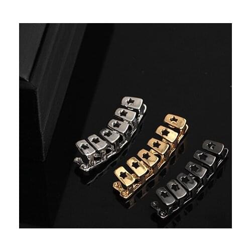 New Fashion Hollow Stars Teeth Jewelry Gold Silver Teeth Grillz Hip Hop Dental Grills for Men Women Party Jewelry Drop shipping