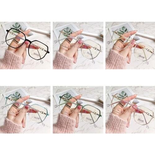 New Fashion Big Frame Polygon Myopia Glasses Women Men Vintage Anti Blue Light Eyeglasses Student Shortsight Eyewear Eyeglasses