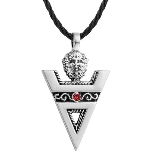 Odin Head Viking Personality Creative Mens Slavic Necklace Inverted A Character Infant Amulet