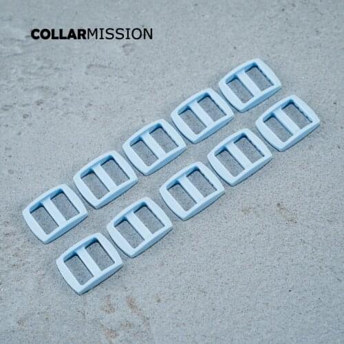 Retailing Beautiful high quality plastic slider Tri-Glid for DIY dog collar accessory 15mm light blue RZK15SJ07