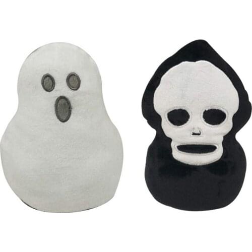 Cute Net Red Flip Dolls Double-sided Ghosts Black And White Halloween Flip Plush Toys Fluffy Plush Dolls Gift For Children