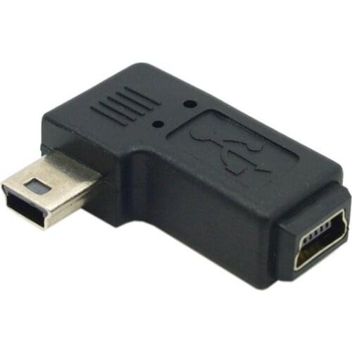 90 degree Left or Right angled MINI USB 2.0 5Pin Male to Female M to F extension adapter