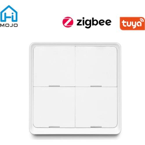 HIMOJO Tuya Smart ZigBee Smart Switch 4 Gang Scenario Scene Switch Support Zigbee2mqtt deCONZ Home Assistant SmartThings