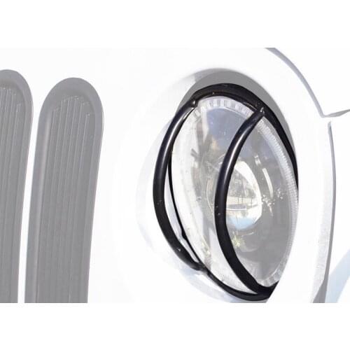 Undoeve 1pair Black Front HeadLight Head Lamp Cover Guard Protector Cover for Jeep