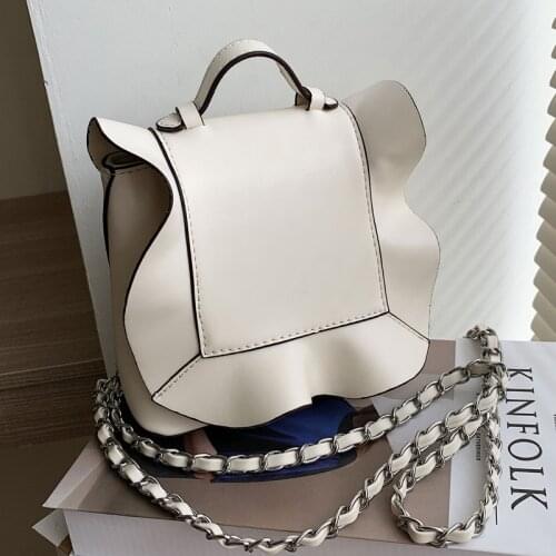 Flounces design women Backpacks mini Chain female shoulder bag PU leather schoolbag backpacks bagpack for girls ladies Totes