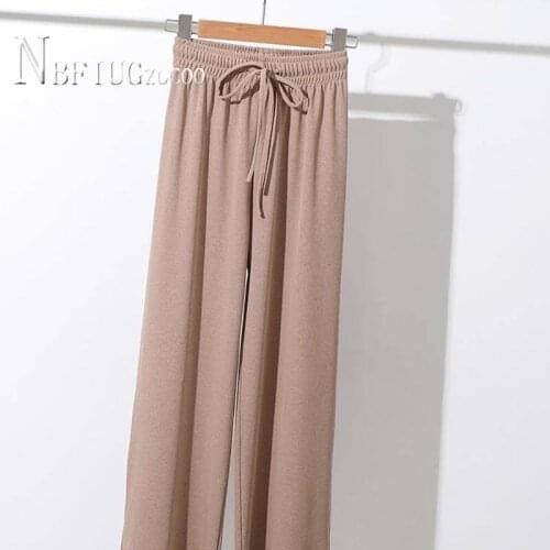 4 Colors Can Choose Drawstring Women Pants High Waist Ankle Length Female Trousers