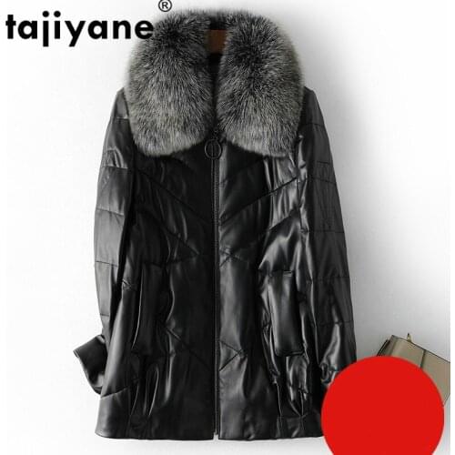 Collar Fur Fox Real Genuine Leather Jacket Autumn Winter Coat Women Clothes 2021 Korean Vintage Sheepskin Down Coat Female T4790