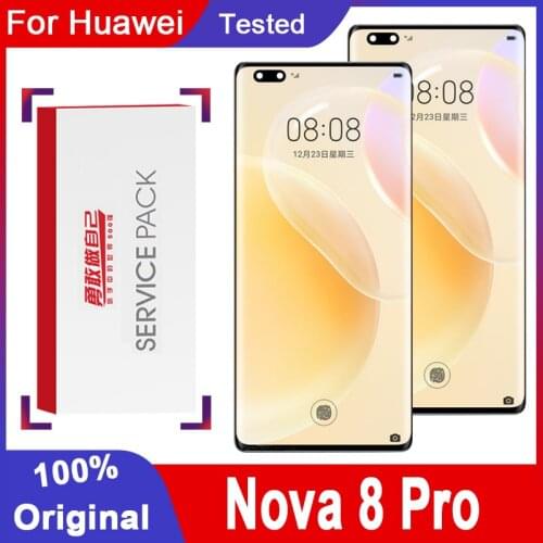 100% Original 6.4'' LCD Replacement For Huawei Nova 8 Pro 5G OLED Display Touch Screen Digitizer Assembly BRQ-AN00 Repair Parts