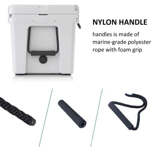 1 pair of YETI RTIC nylon handle incubator nylon rope handle cooler rope handle cooler accessories (with foam grip)