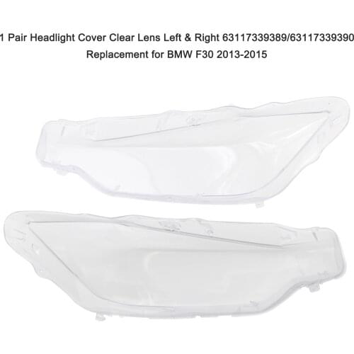 1 Pair Headlight Cover Clear Lens Left & Right 63117339389/63117339390 Replacement for BMW F30 2013-2015
