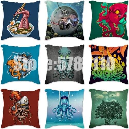 1Pcs octopus Cushion Cover Polyester Throw Pillowcase for Sofa Home Decorative Pillow Covers Decor Linen Pillow Case Cushions