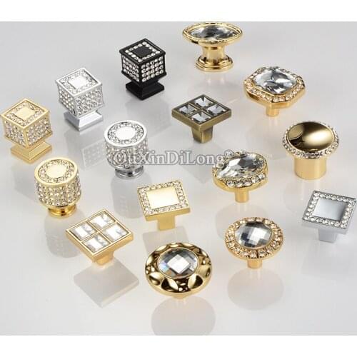 Beauty 10PCS European Inlaid Crystal Kitchen Cabinet Door Handles Cupboard Wardrobe Drawer Wine Cabinet Pulls Handles & Knobs