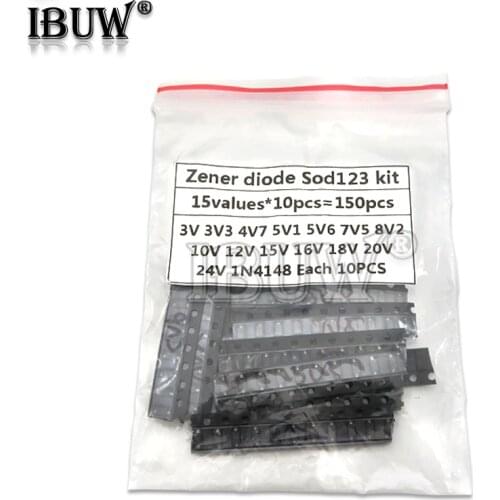 15values*10PCS=150PCS KIT SOD-123 1206 0.5W Zener diode SMD package igmopnrq