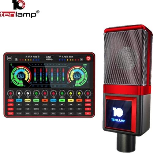 G4 Live Sound Card Microphone T7 Sound Card Stand Tray Webcast Sound Card Microphone Set Mobile Phone Audio Sound Card For Phone