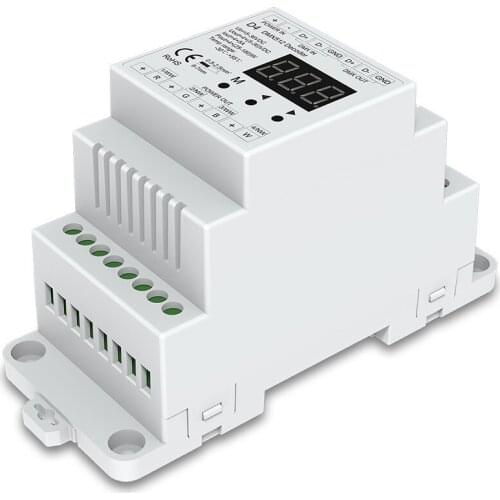 4 CH Constant Voltage DMX512 Decoder;DC5-36V input;5A*4CH output with display for setting dmx address