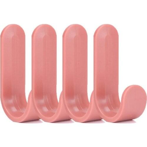 4PCS Towel Hook Plastic Door Hanger Self Adhesive Wall Hanger Hat Racks Key Hanger Wall Organizer Home Decor Key Holder