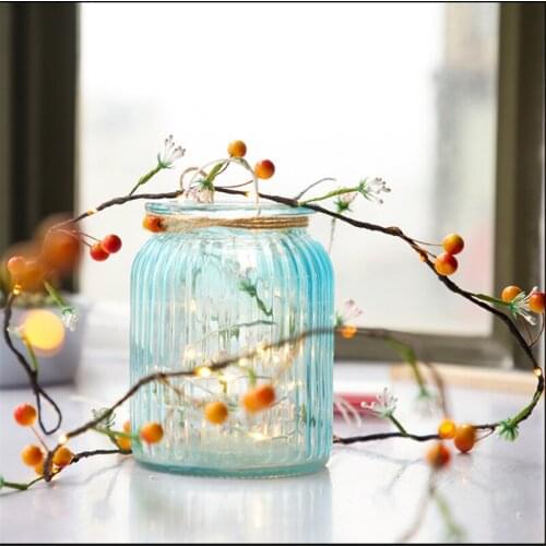 5pcs 2M 20LED Red Berry Fruit String Light Christmas Garland Fairy Holiday Lights For Wedding Event Garden Tree Home Party Decor