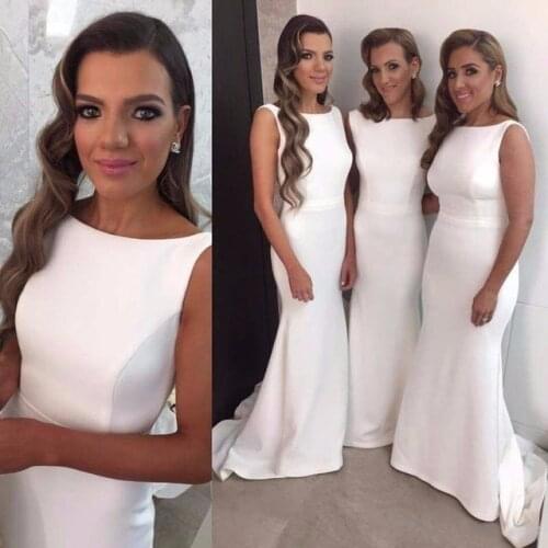 ANGELSBRIDEP High Neck Mermaid Evening Party Gowns Vestidos De Festa Simple Design Satin Court Train Junior Birthday Prom Dress
