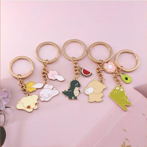 Cartoon Animal Keychains Keyring Creative Student Men Women Bag Car Pendant Charm Personalized Key Chains Accessories Gifts