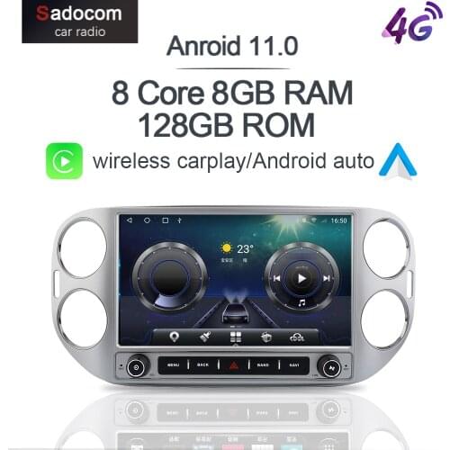 Carplay 4G LTE DSP 10.1" Android 10.0 Car DVD player 6G RAM 128GB car radio autoradio bluetooth For Volkswagen Tiguan 2012-2015
