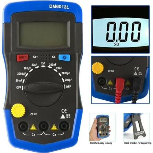 Digital Capacitance Meter mF uF Circuit Gauge Capacitance Capacitor Tester LCD Display for Testing Error Numerical Analysis Tool