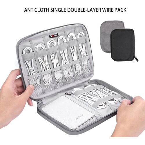 For USB Data Cable Earphone Wire pen Power bank Digital Storage Bag Travel Kit Case Pouch Electronics Accessories Organizer