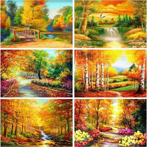 EverShine Diamond Painting Forest Bead Embroidery Diamond Mosaic Full Square Drill Autumn Cross Stitch Landscape Decor For Home