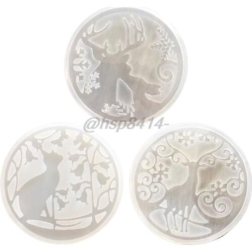 Cat Christmas Elk Pendant Crystal Epoxy Resin Mold DIY Crafts Decorations Jewelry Making Tool Ornament Silicone Mould