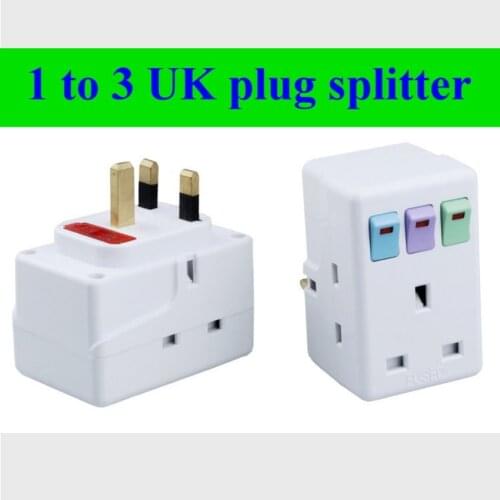Ireland Malta Cyprus UK Plug Socket Splitter With Independent LED On/Off Switch AC100~250V 13A Fused
