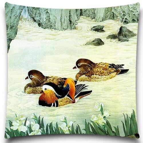The beautiful Lovebirds 2D print creative Pillow case Square cotton polyester cushion cover 5 size 9 style