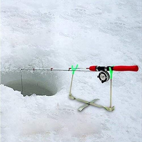 27cm Metal Dual Head Fish Rod Holder Outdoor Winter Ice Foldable Fishing Rod Bracket Pod Stand Holder Carp Fishing Accessories