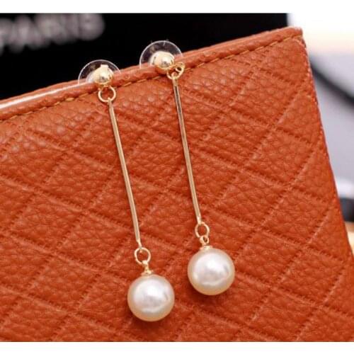 Fashion Boucle D'oreille Femme Pendante Cute Ear Wire Earrings Female Models Long Drop Pearl Jewelry Dangle Earrings Brincos