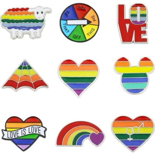 Cartoon Mouse Love Rainbow Goat Parachute Entertainment Brooch Drop Oil Flag Pin Bag Lapel Pin Shirt Badge Jewelry Gifts For Kid