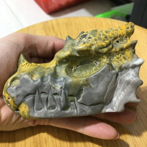 Natural hand carved bumblebee dragon skulls crystals healing stones animal for folk crafts