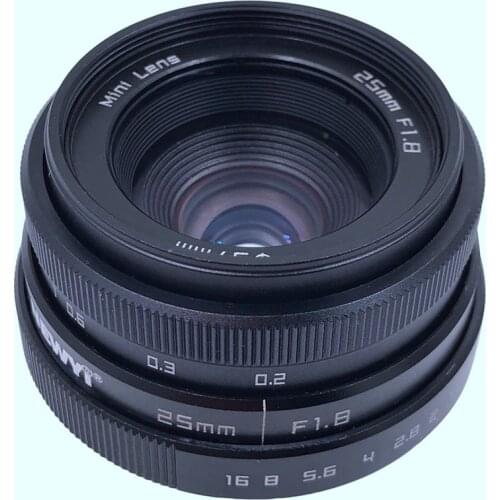 Newyi Mini 25Mm F1.8 Aps-C Television Tv Lens/Cctv Lens for 16Mm C Mount Camera