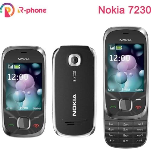 Unlocked Original Nokia 7230 GSM Mobile Phone 2G Refurbished Cellphone & Russian Arabic Hebrew Keyboard