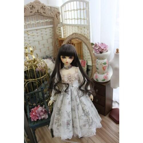 BJD Doll dress suitable for 1-3 1-4 1-6 size fashionable dress grey headband doll accessories