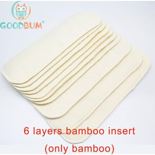 Goodbum 6 Layers Reusable Bamboo Fiber Diaper Insert (Only Bamboo Fiber)