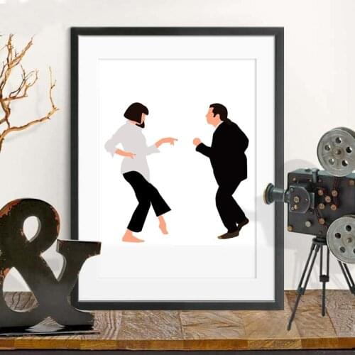 Classic Movie Poster Abstract Minimalist Pulp Fiction Canvas Art Prints Dancing Wall Pictures Home Room Decor