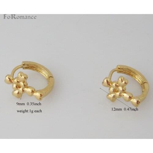 Foromance /CUTE JESUS CROSS CHRISTIAN GOD - YELLOW - GOLD GP color HUGGIE HOOP SMALL EARRING