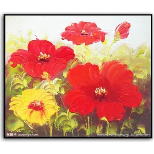 Needlework,DIY DMC Cross stitch,Set For full embroidery kit,Poppy and cherry flowers Print Patterns Cross-Stitch kits home decor