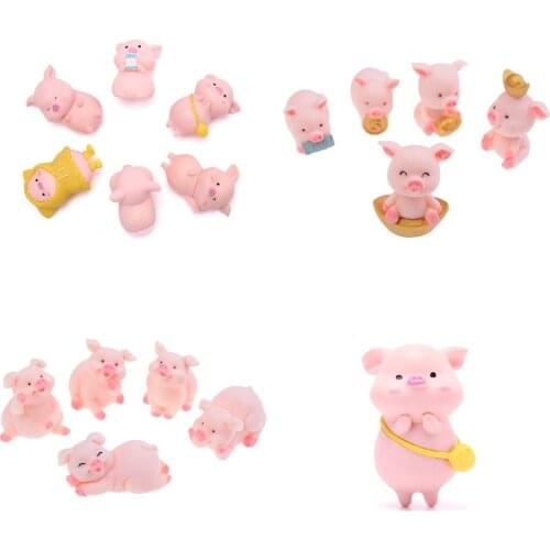 Cute Pig Models Miniature Landscape Ornaments Garden Bonsai Decorations Micro Landscape Home Decoration Miniature