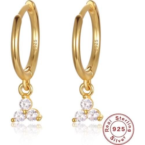 925 Sterling Silver Earring Fashion Zircon Water Droplets Small Drop Earring Ear Ring Ear Cute Wild Simple Trend Female Ear Jewe