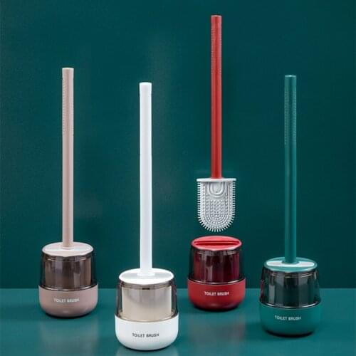 Silicon Toilet Brush Flat Wc Holder Cleaning Nordic Plastic Cute Tools Toilet Brush Wall Mounted Escobilla Wc Bathroom Products