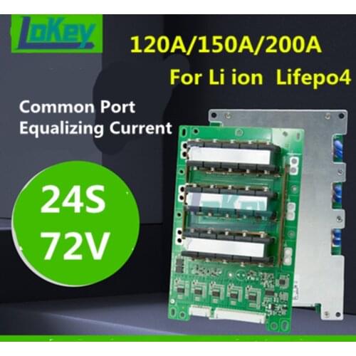 72V 20S 23S 24S BMS 120A 150A 200A lithium lifepo4 battery protection board with balance lamp
