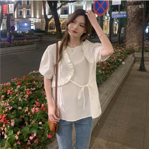 Pleated Blouse Women Solid Square Collar Puff Sleeve Ladies blusas Shirts Summer 2021 Fashion Casual Female Tops
