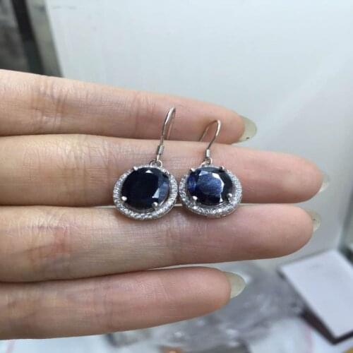 6Ct Natural Sapphire Drop Earrings For Women Party Engagement S925 sterling silver Classic Fine Jewelry Elegant Real Gemstones